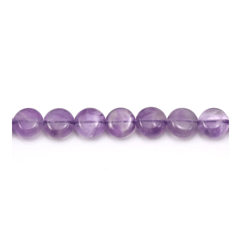 Améthyste violet claire ronde plate 8mm x 6pcs