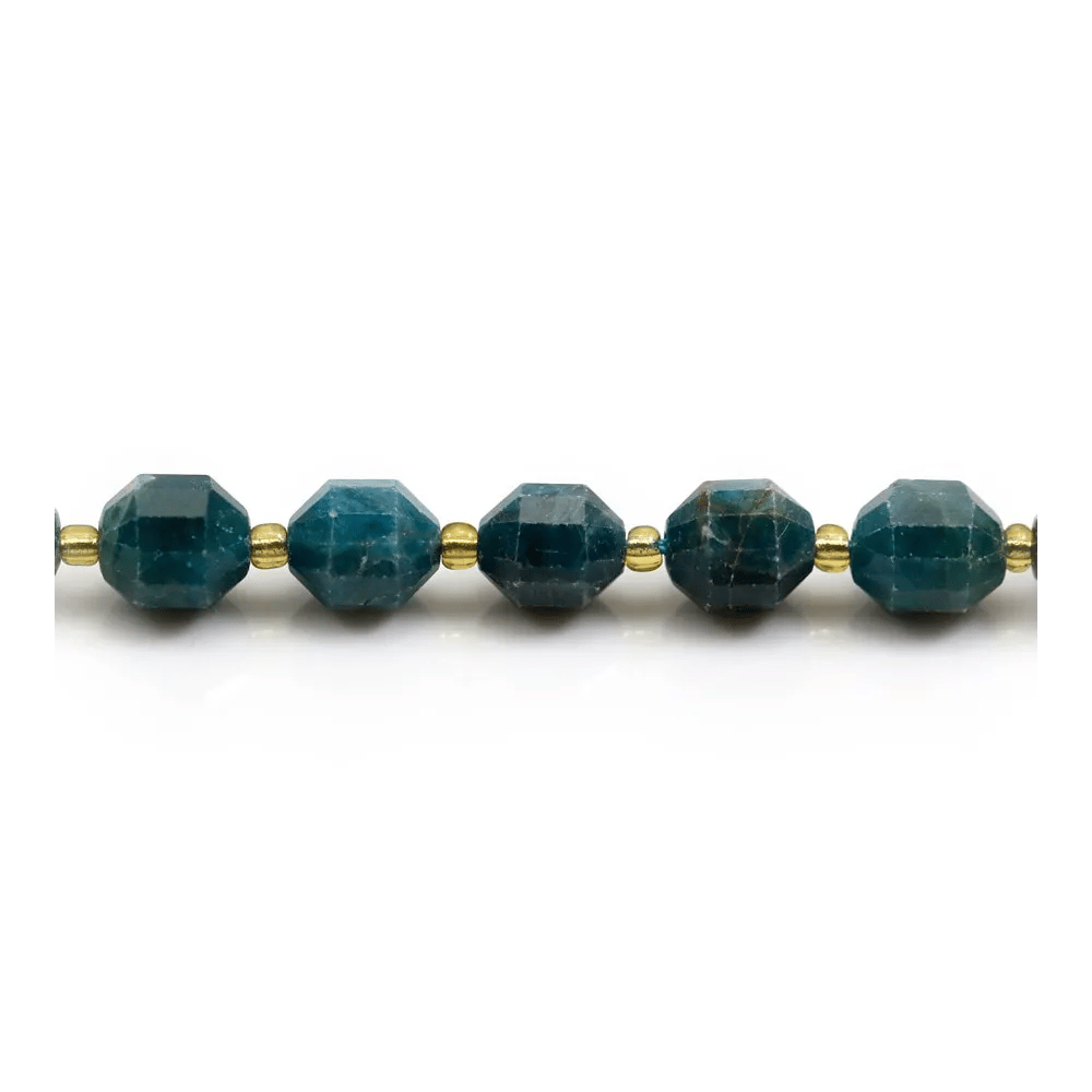 Apatite,en forme d'octogonal facette sur fil 10mm x 40cm
