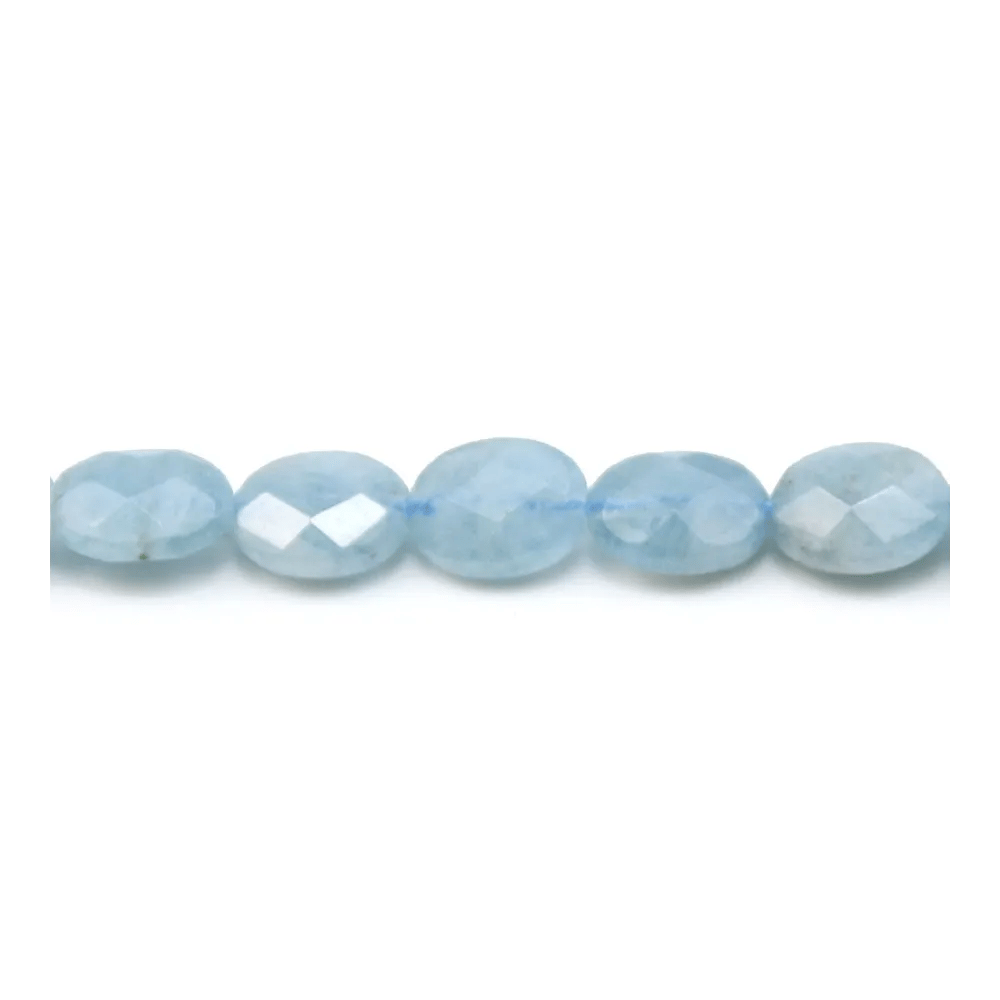 Aigue-Marine Ovale facette 10x8mm x 40cm