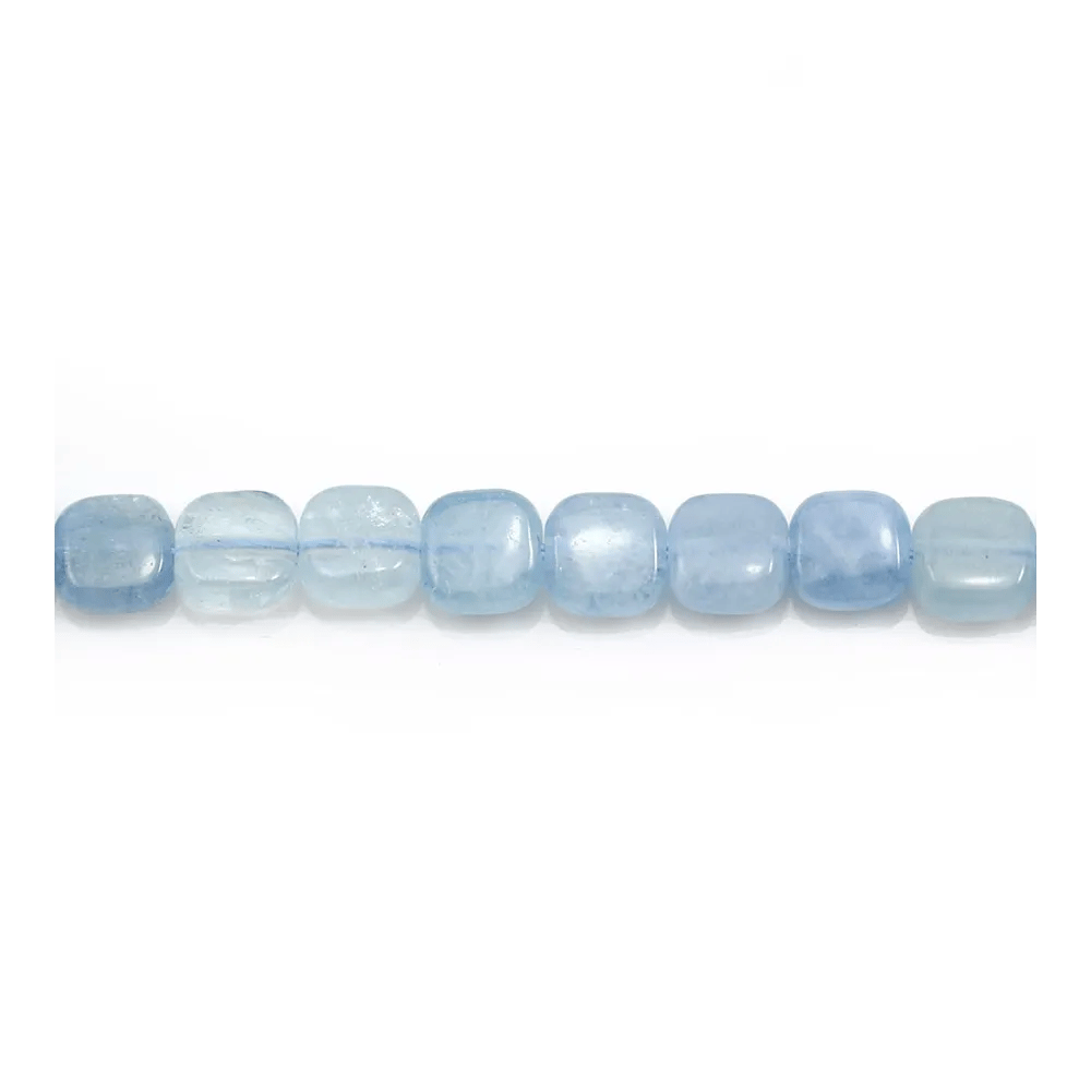 Aquamarine in blue, in square shape 6mm x 4 pcs