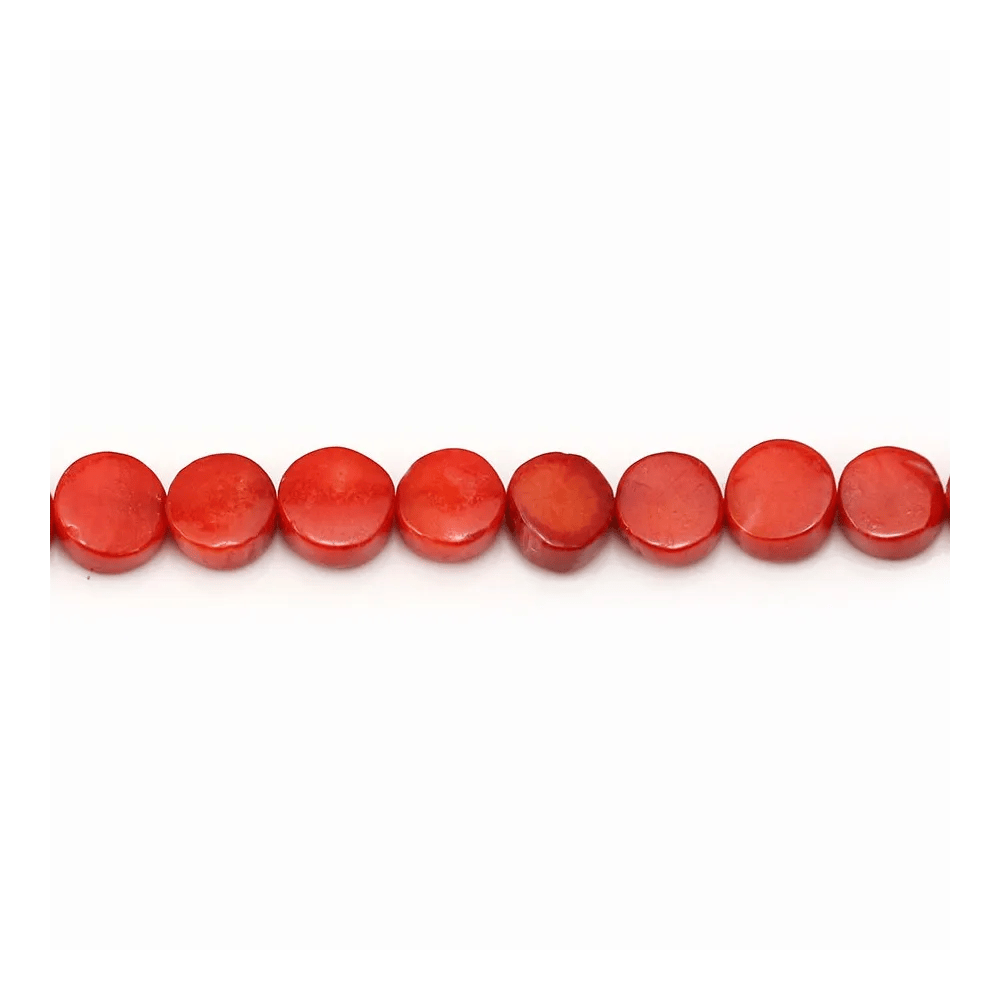 Bambou de mer teinte rouge rond plat 6mm x40cm