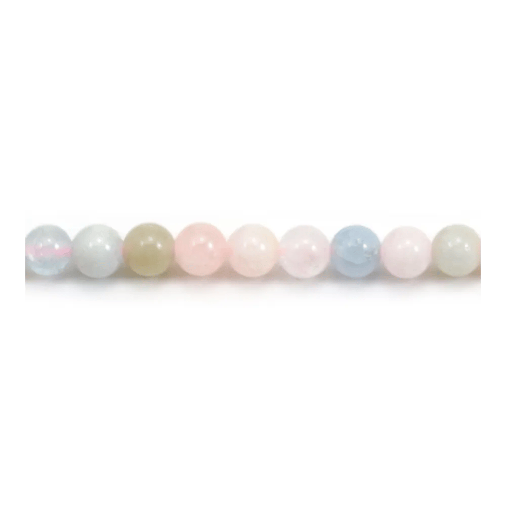 Morganite et aigue marine ronde mélangé 4mm x 40cm