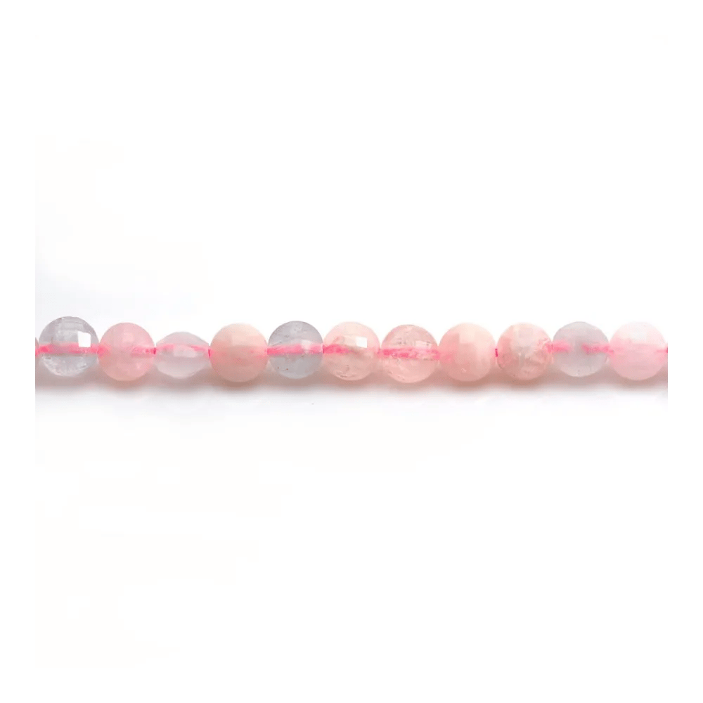 Morganite et Aigue Marine, en forme de rond plat facette  4mm x 40cm