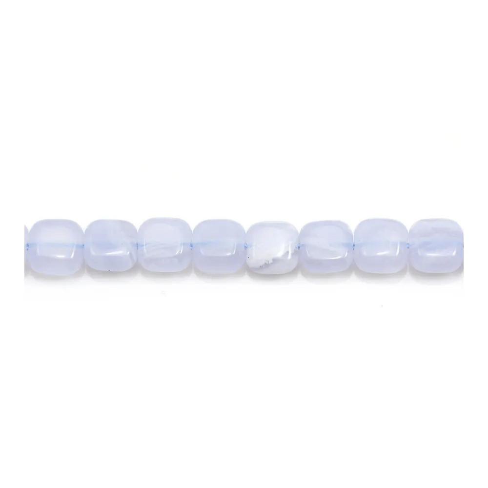 Calcédoine bleu, de forme carré 6mm x 6 pcs