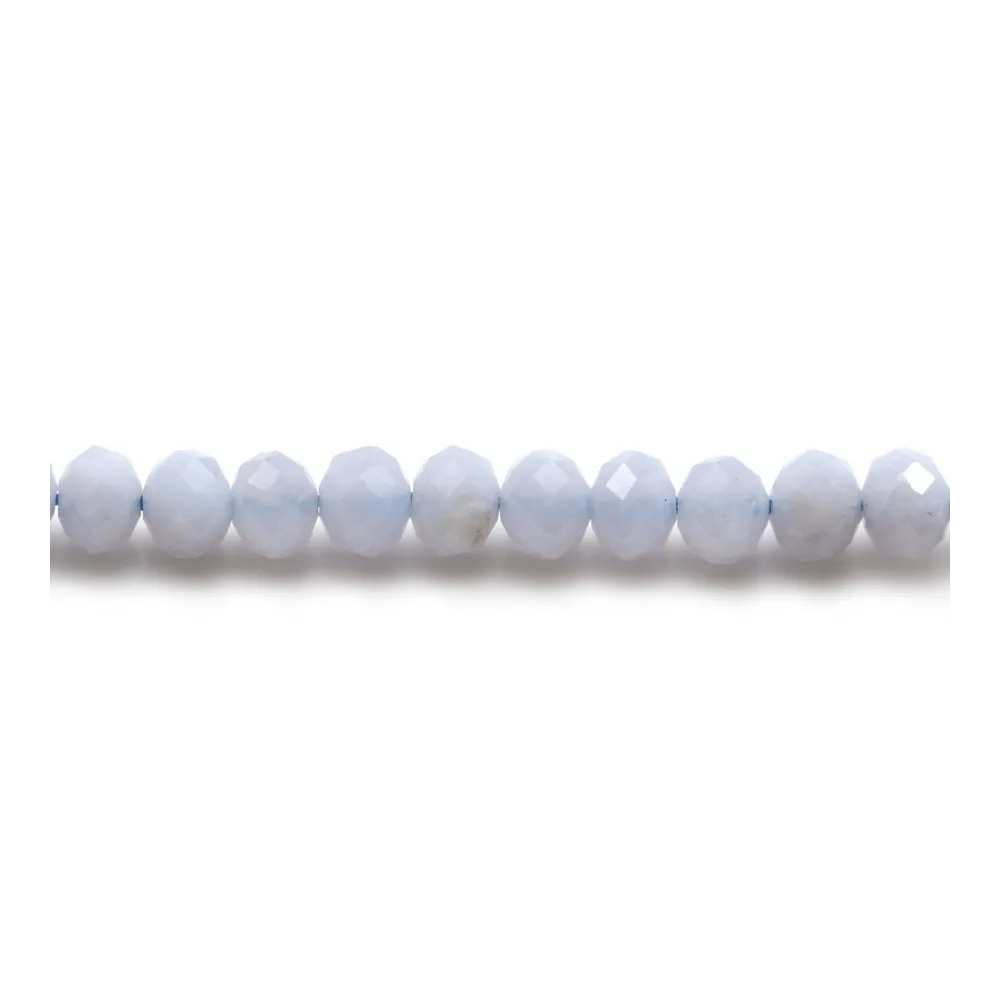 Blue Chalcedony Faceted Rondelle 4x6mm x 40cm