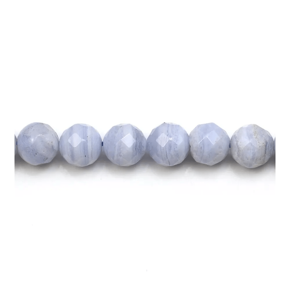 Blue Chalcedony Faceted Round  8mm x 40cm