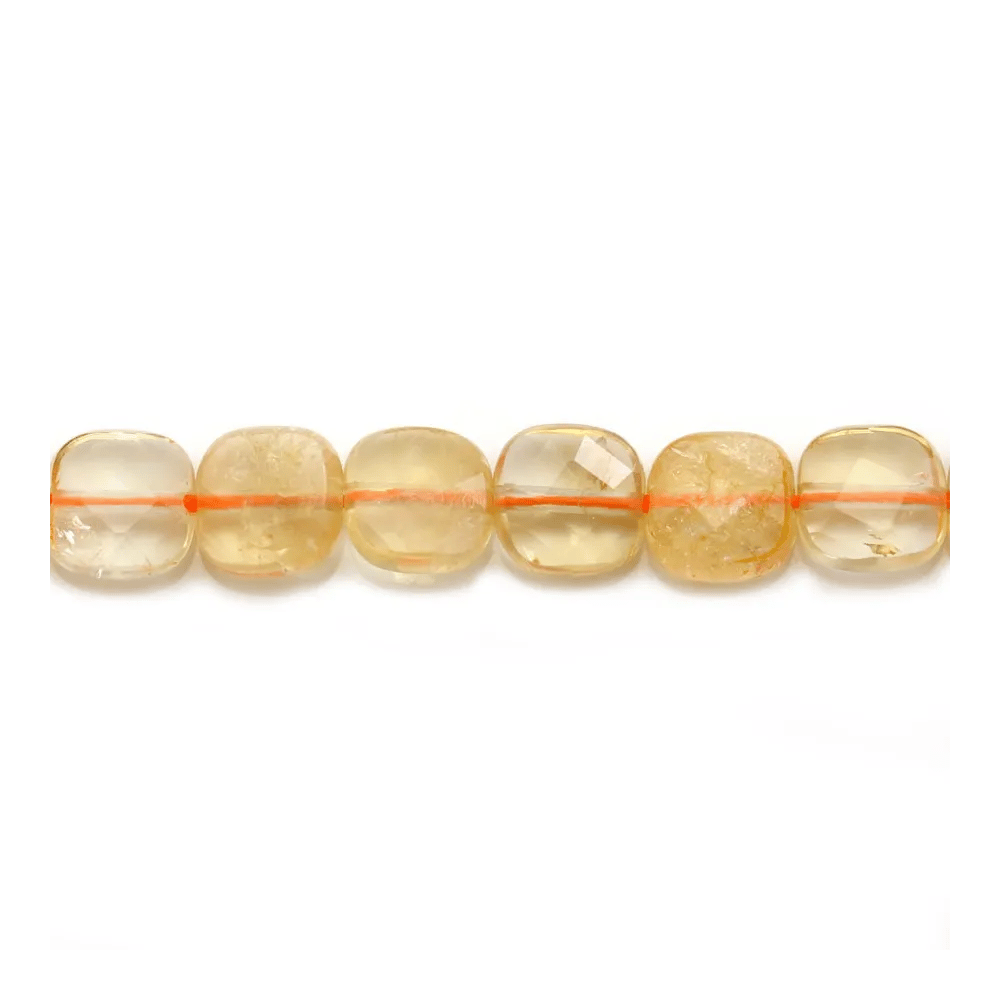 Citrine, en forme de carré facetté 8mm x 39cm