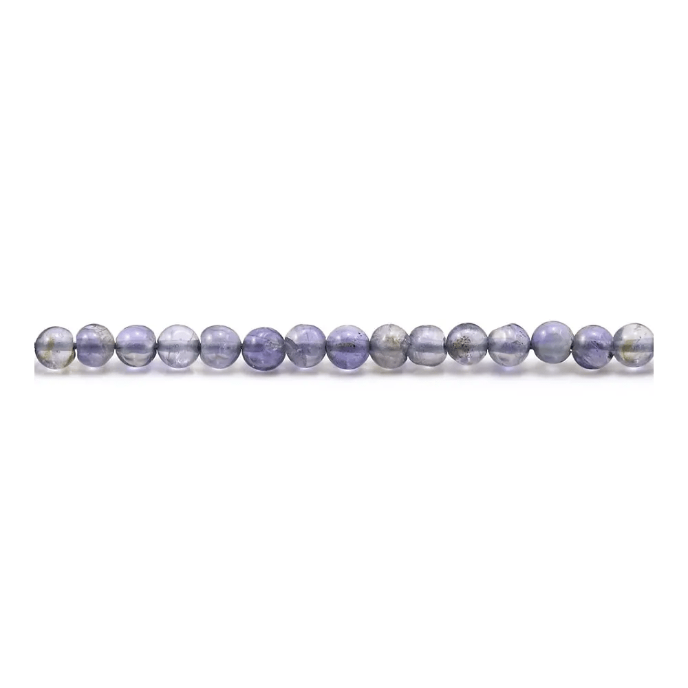 Cordiérite (Iolite)  de couleur violet, de forme ronde, 3mm x 36cm