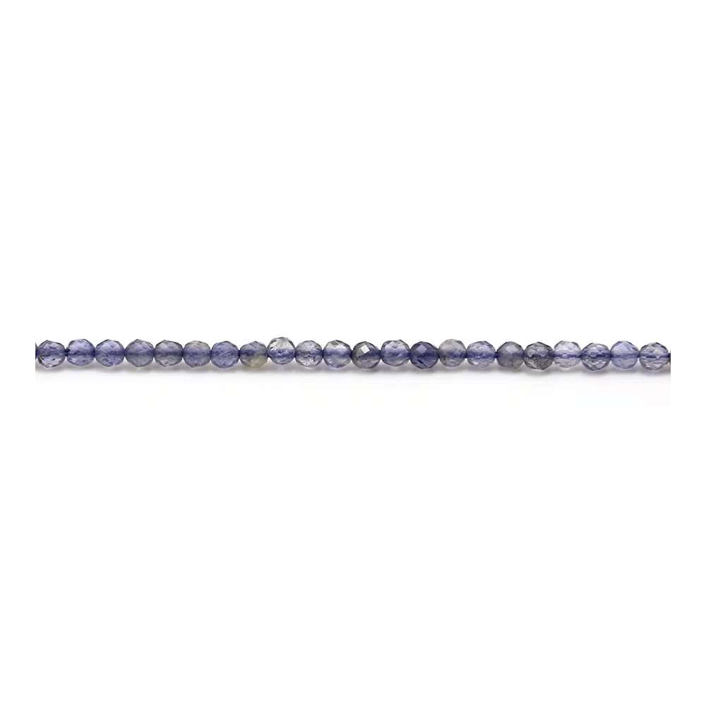 Cordierite (Iolite) ronde facette 2mm x 40cm