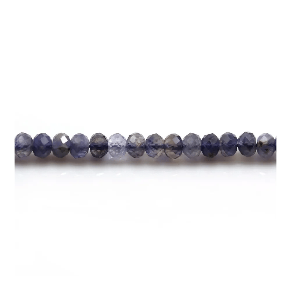 Cordiérite (Iolite) rondelle faceted 3-4.5mm x 40cm