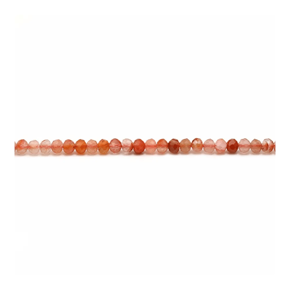 Cornaline orange, in the shape of a faceted roundel, size 2 * 3.5mm x 40cm