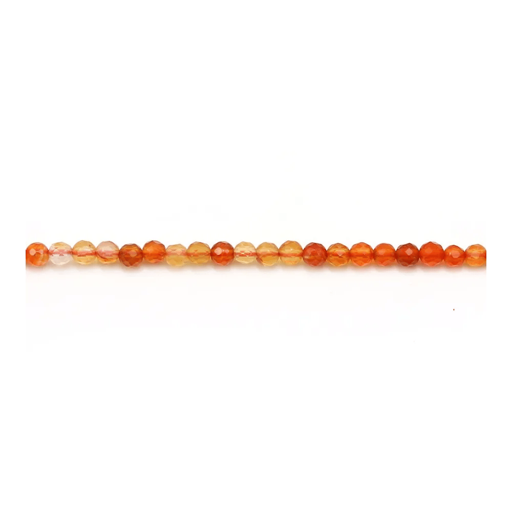 Cornaline ronde plate sur fil 8mm x 40cm