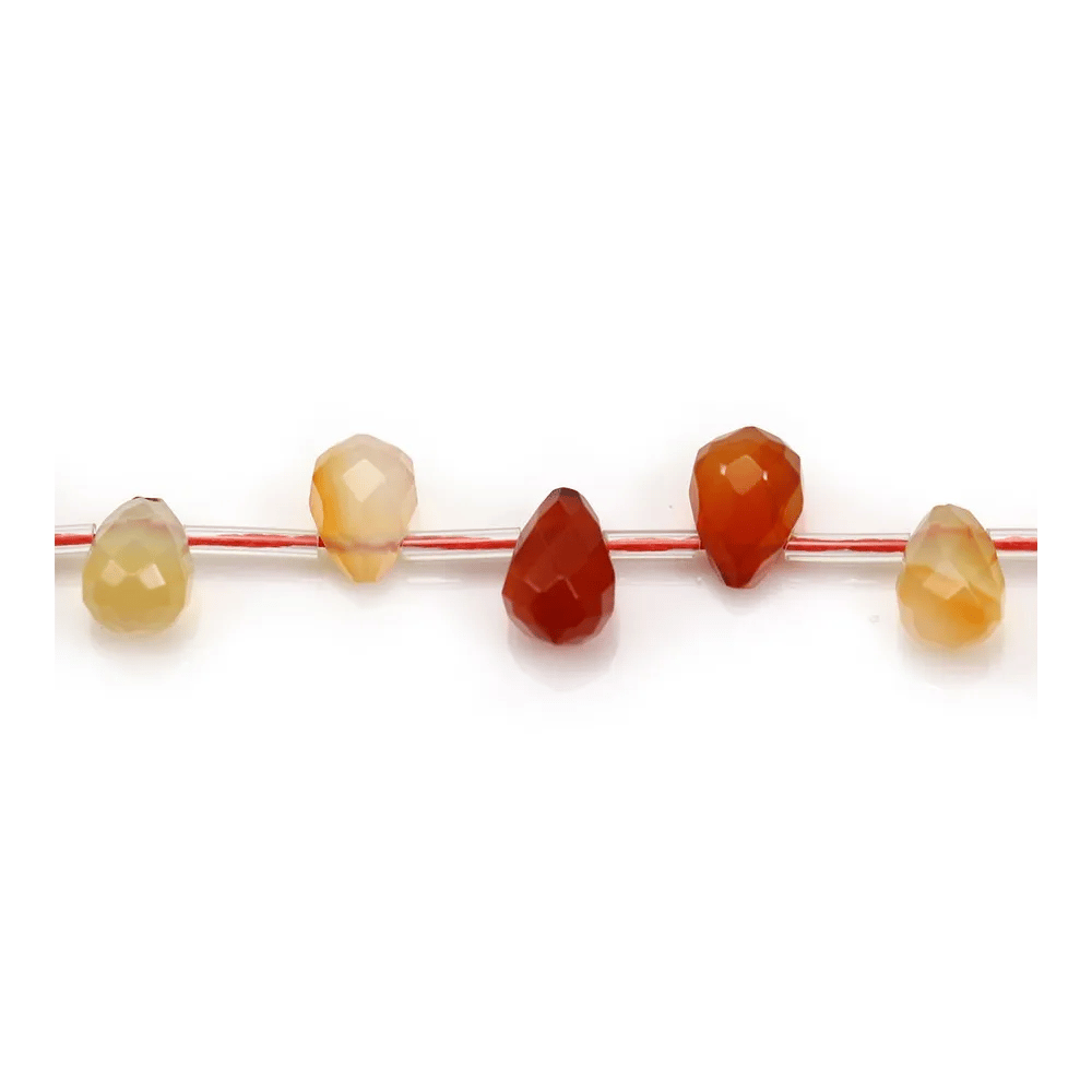 Cornaline Goutte Facette 8x10mm x 40cm