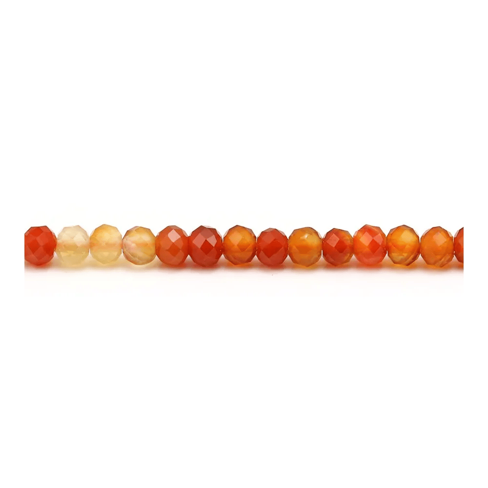 Cornaline orange, en forme de rondelle facette, de taille 3x4mm x 39cm