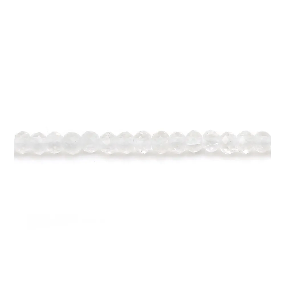 Rock crystal round faceted 2mm x 40cm