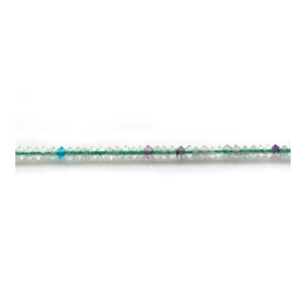 Fluorite rondelle boulier facette 2x3mm sur fil 39cm