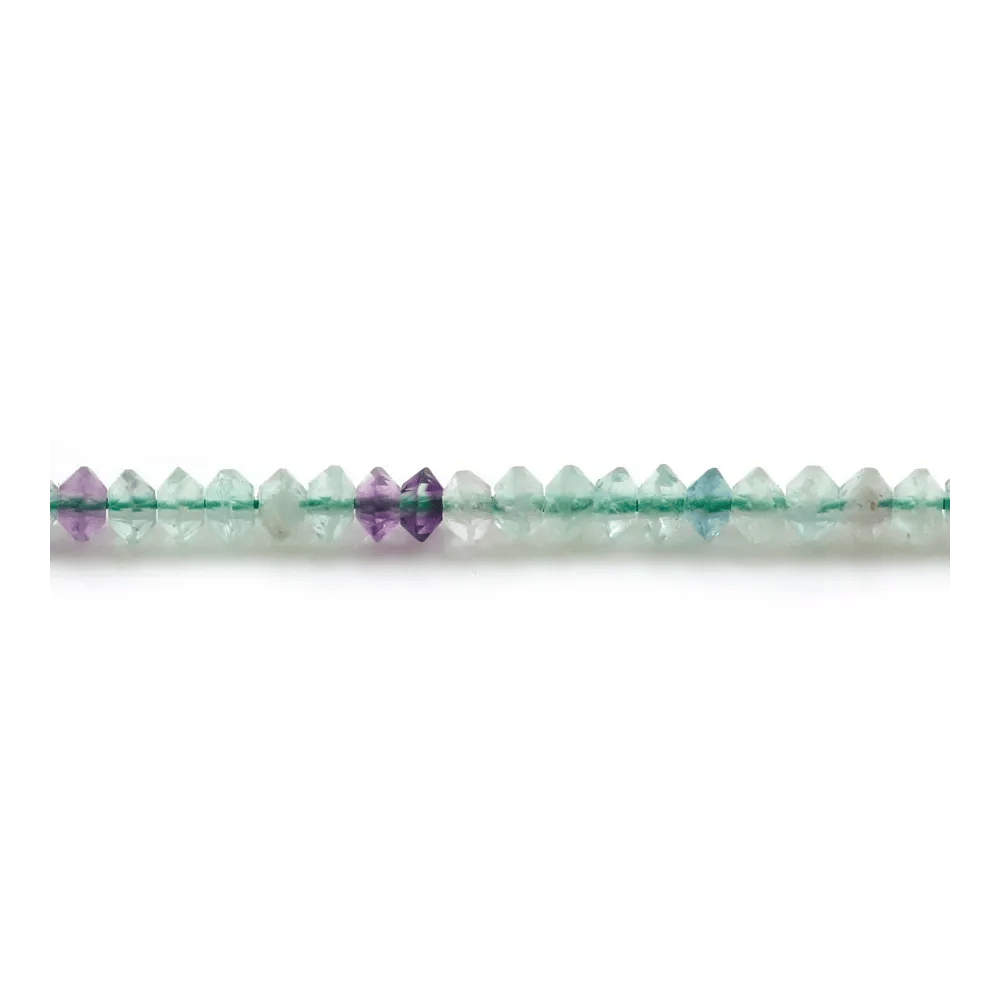 Fluorite rondelle boulier facette 2x3mm sur fil 39cm