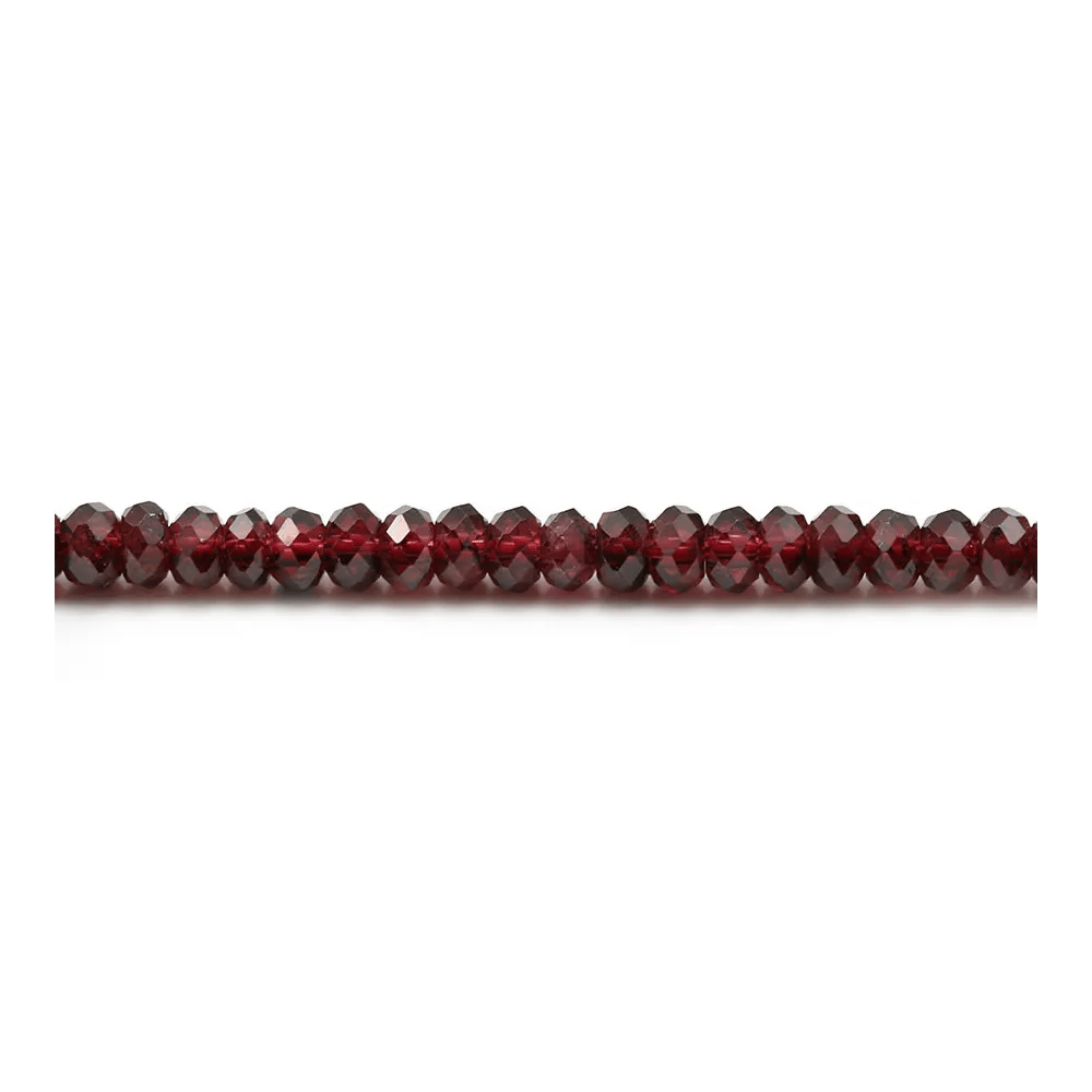 Garnet burgundy, in the shape of a faceted roundel, 2.5x4mm x 10pcs