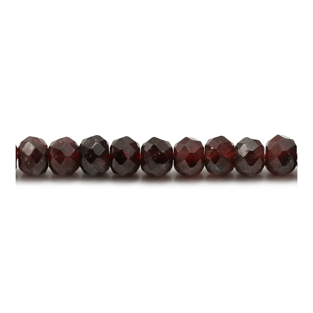 Grenat rondelle facette 3x5mm x 40cm