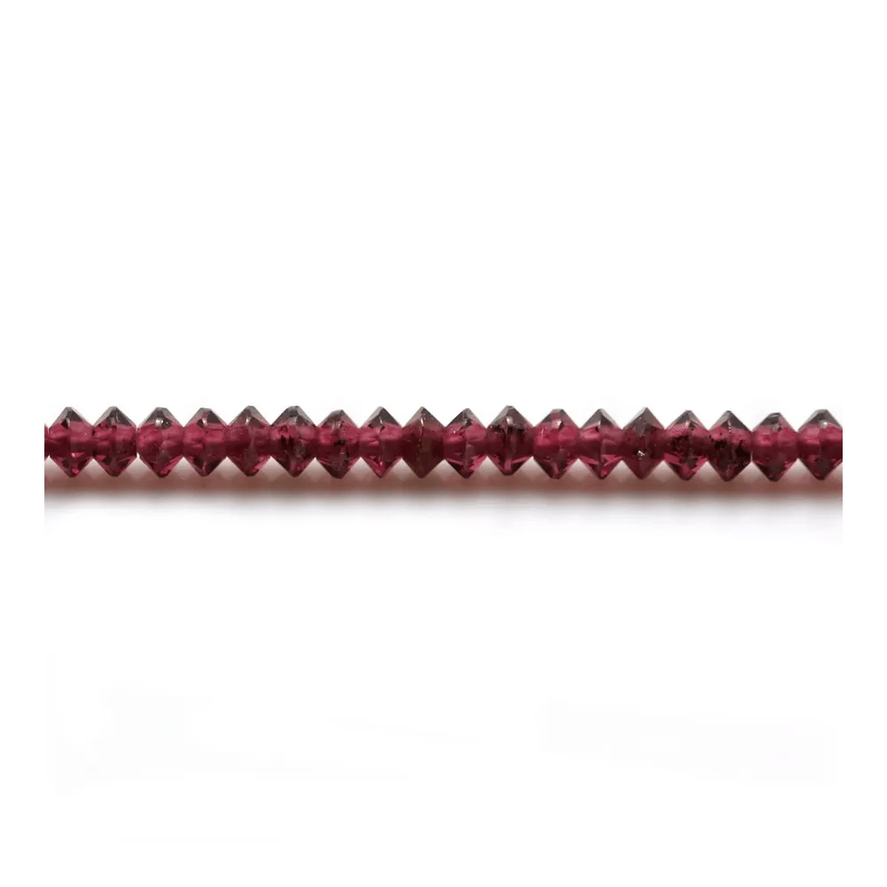 Grenat rondelle boulier facette 2x3mm sur fil 39cm