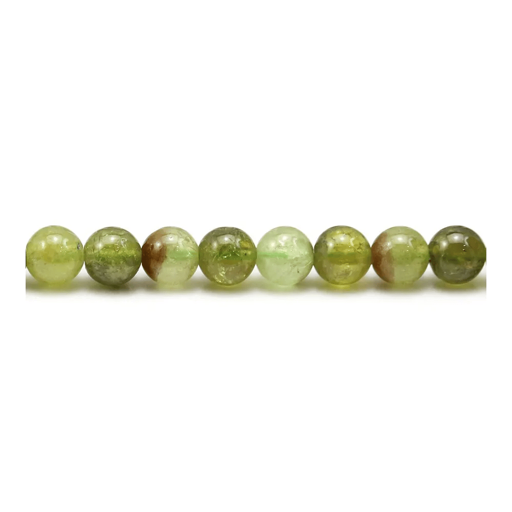 Garnet in green color, in round shape, and in size of 6mm x 39cm