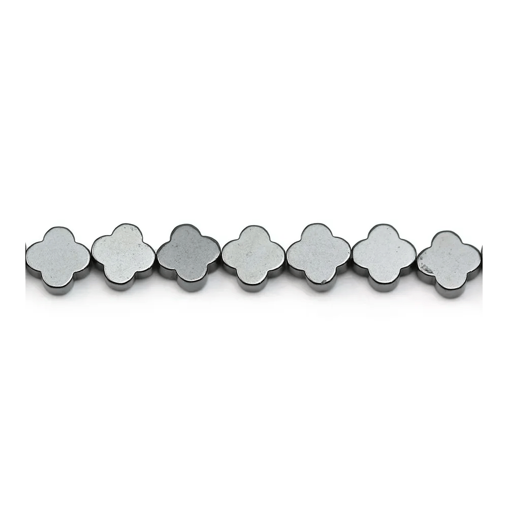 Hématite trèfle 8mm x 40cm