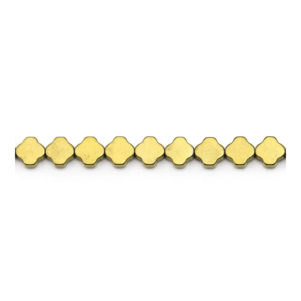 Hématite doré trèfle 6mm x 40cm
