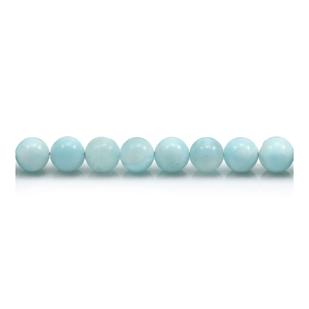 Hemimorphite de couleur bleu clair, 6mm x 39cm