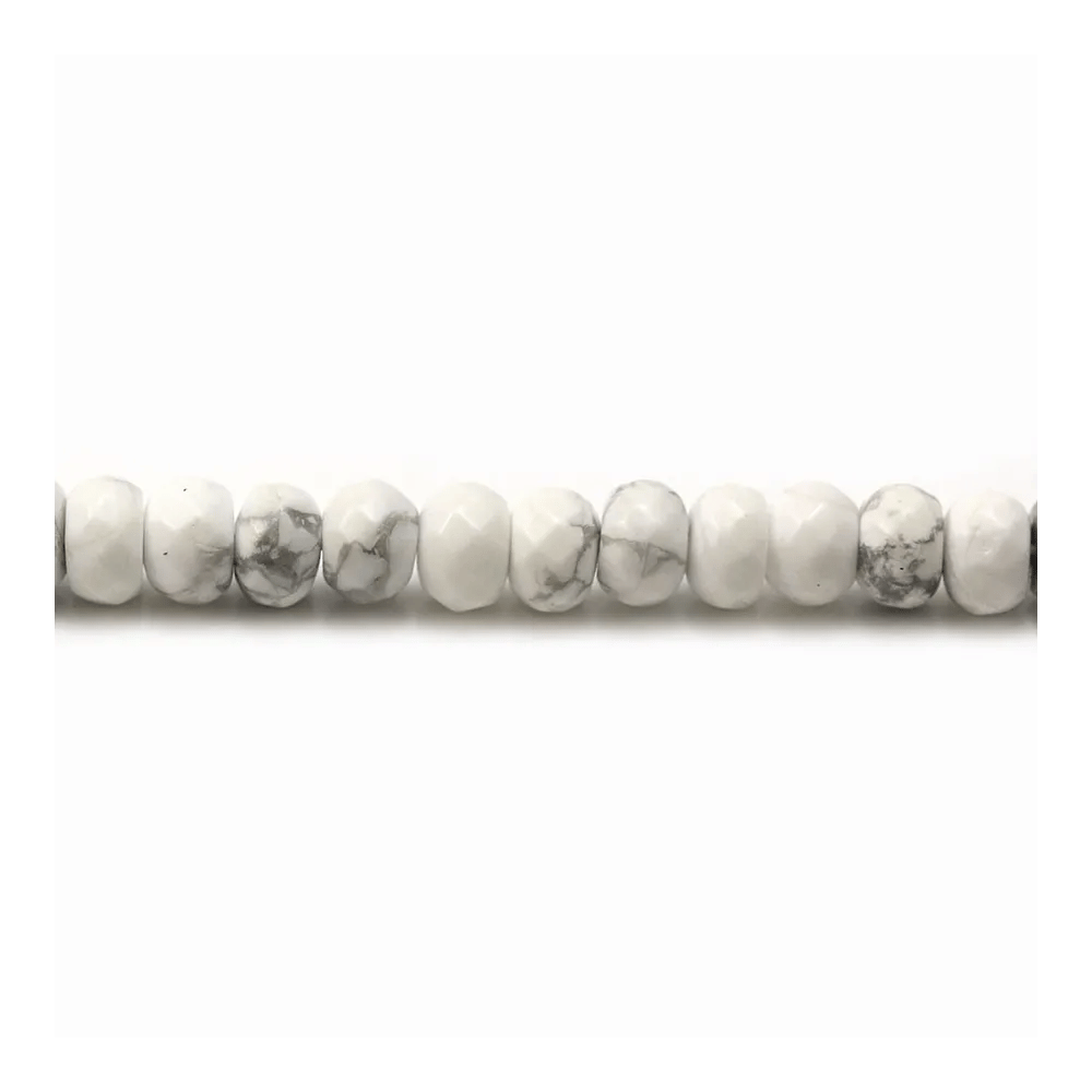 Howlite, en forme de rondelle facetté, 4 * 6mm x 6pcs