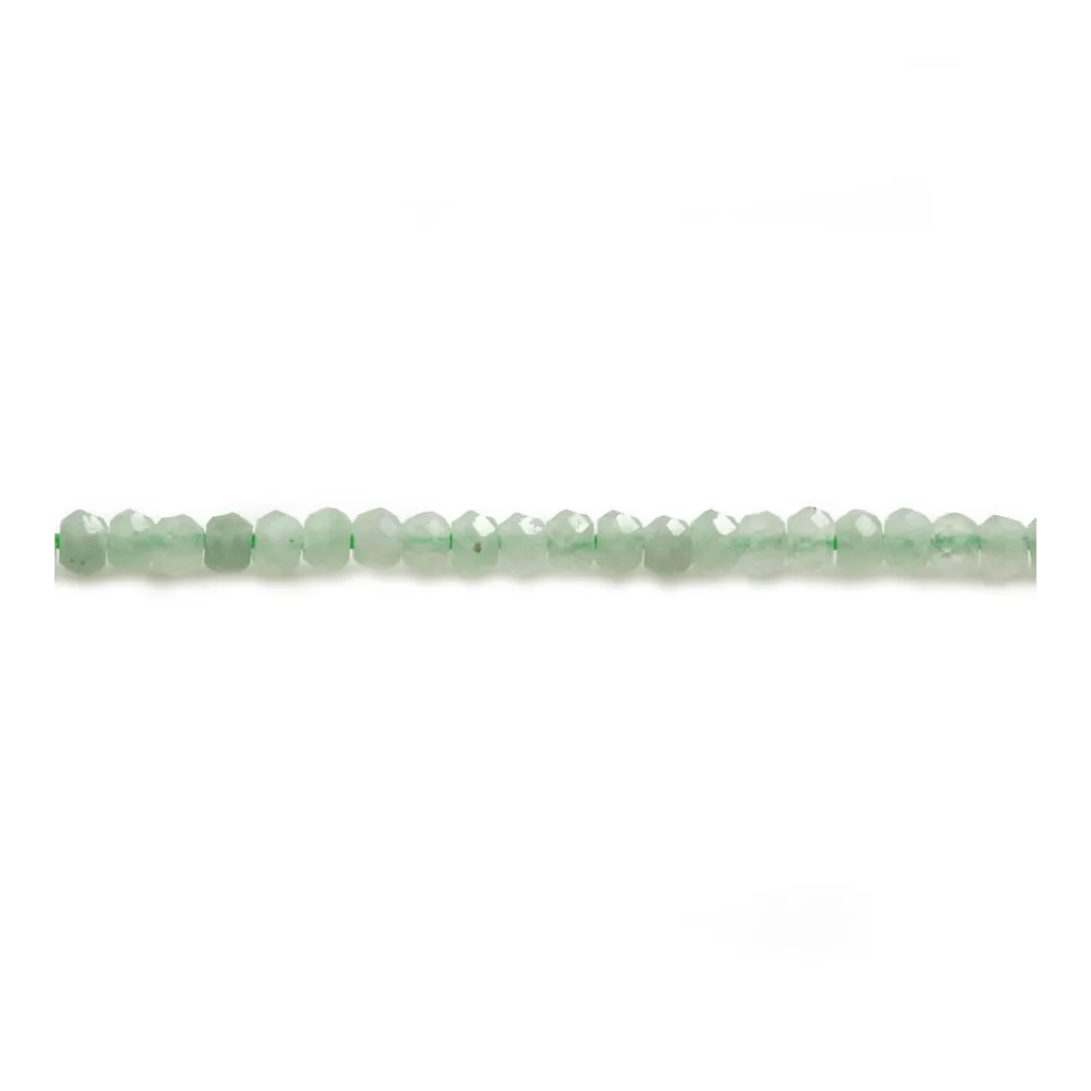 Jade naturel rondelle facette 1.5x2.0mm x 39cm