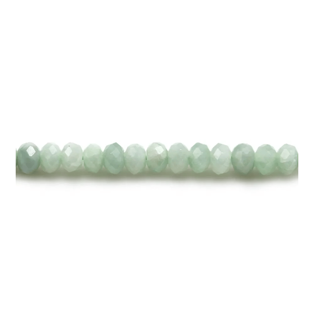 Jade nature rondelle facette 2.5x4mm x 40cm