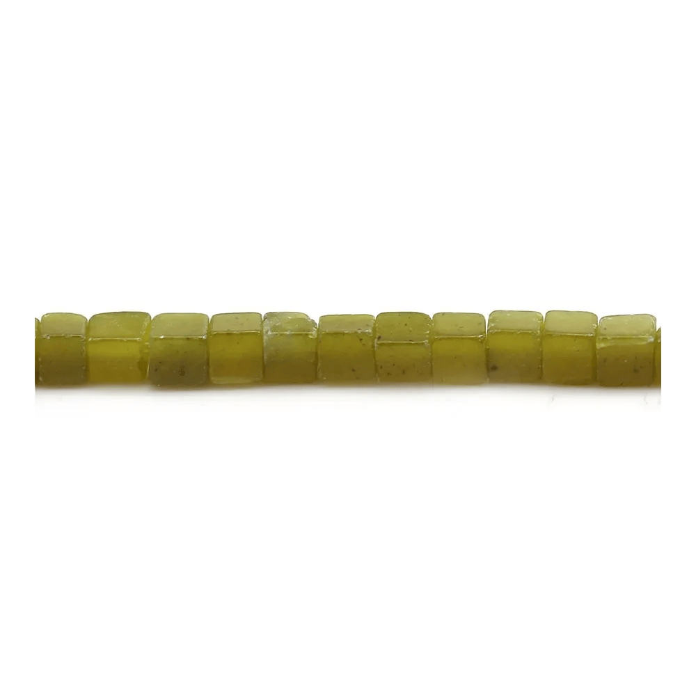 Corean jade green yellow, in shape of a square  4mm x 39cm