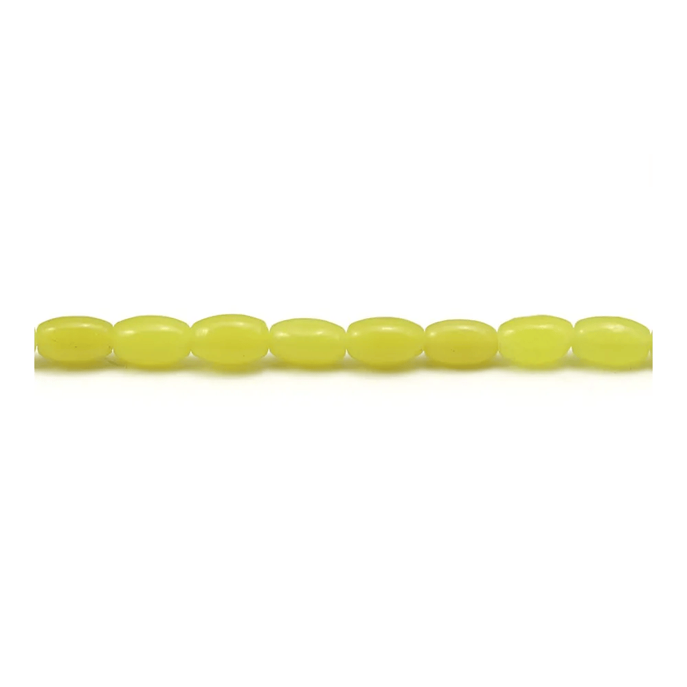 Jade couleur "lemon", en forme de tonnelet 4x6mm x 40cm