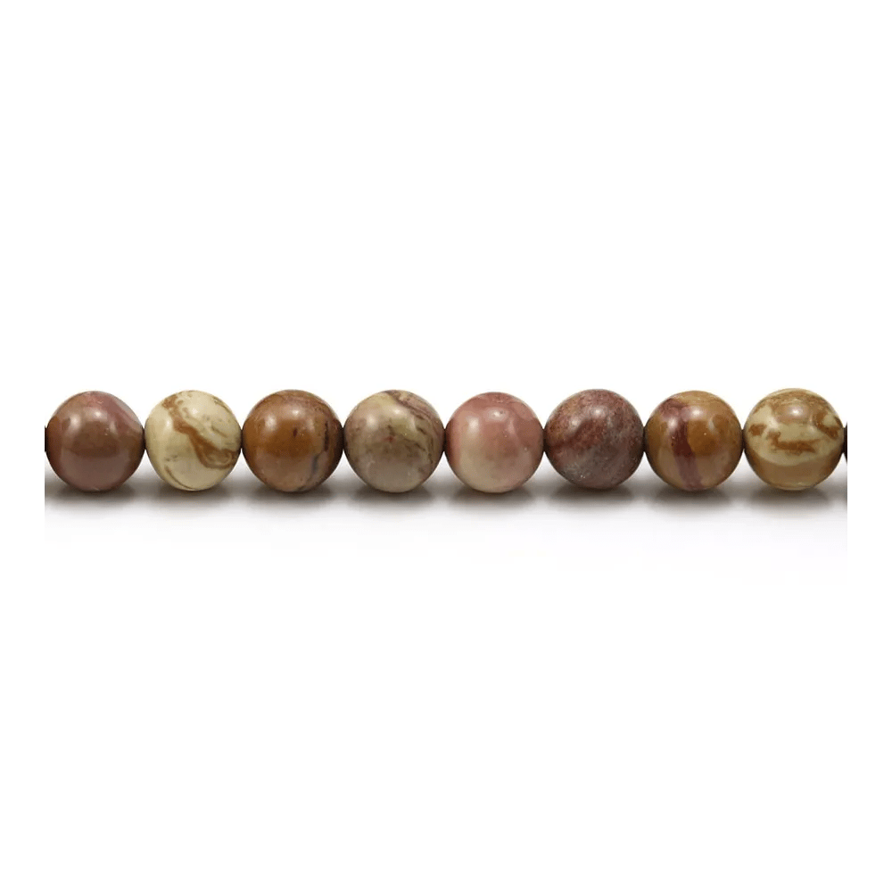 Jaspe mookaite multicolore, de forme ronde, 6mm x 40cm