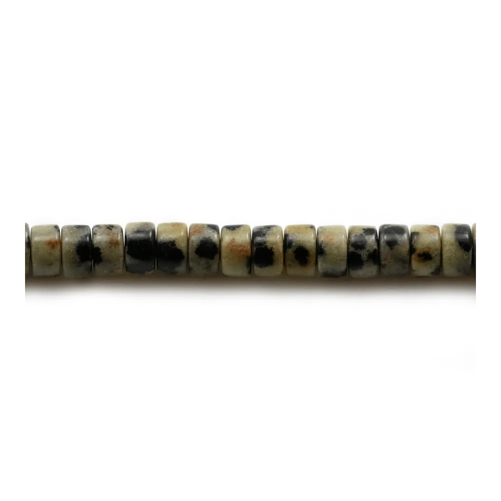 Jaspe dalmatien, en forme de rondelle 2x4.5mm x 39cm