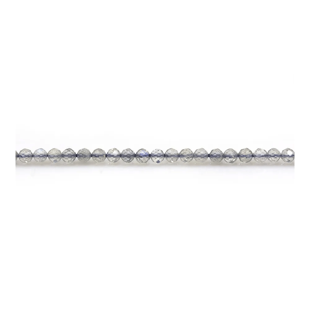 Labradorite grise, de forme ronde facetté, 2.5mm x 40cm