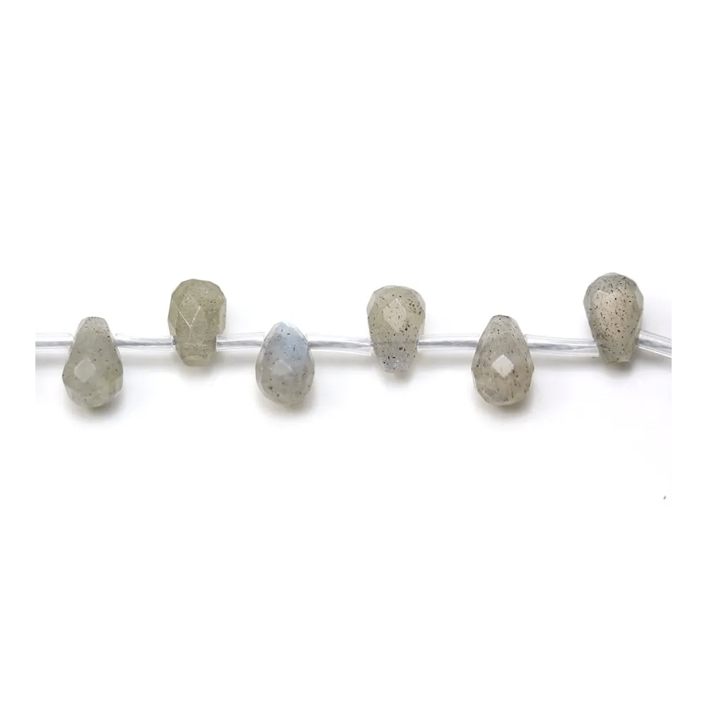Labradorite Goutte facette  6x8mm x 5pcs