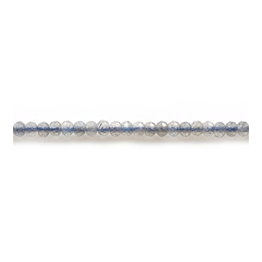 Labradorite grise, en forme de rondelle faette,1.5x2.0mm x 40cm