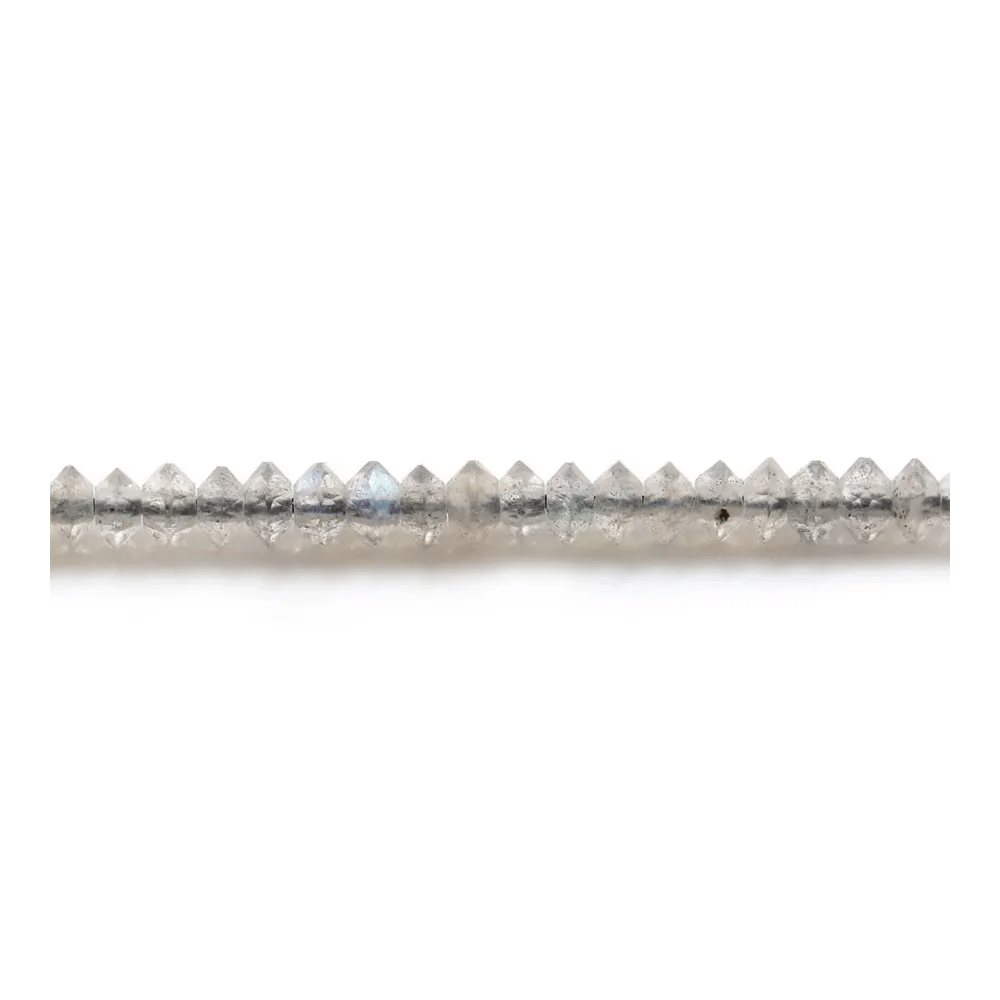 labradorite rondelle boulier facette 2x3mm sur fil 39cm