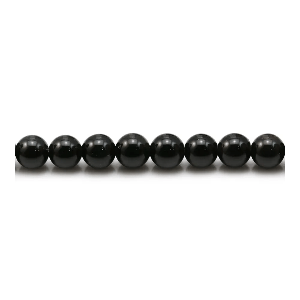 Obsidienne de couleur noire, de forme ronde, 6mm x 20pcs