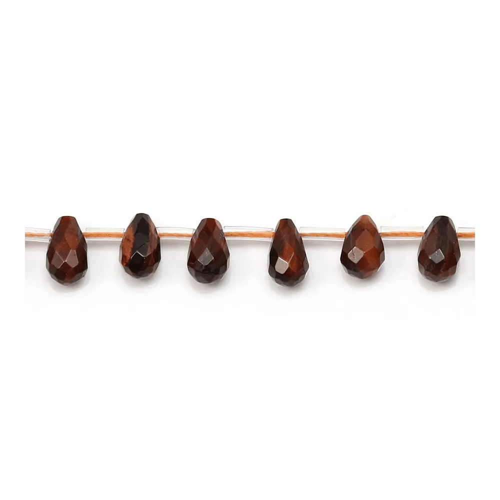 Oeil de taureau, en forme de goutte facetté 6x9mm x 4pcs
