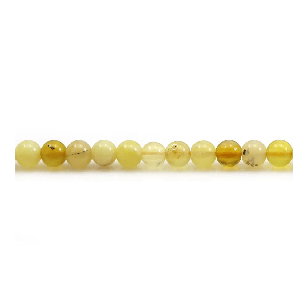 Opal on yellow color, in round shape, 4mm x 10pcs