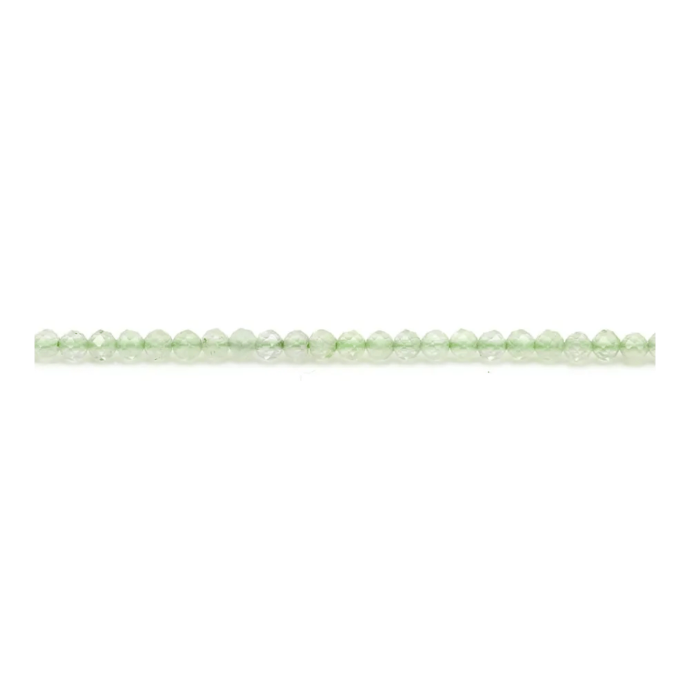 Prehnite, de forme ronde facetté, et de taille 2mm x 39cm