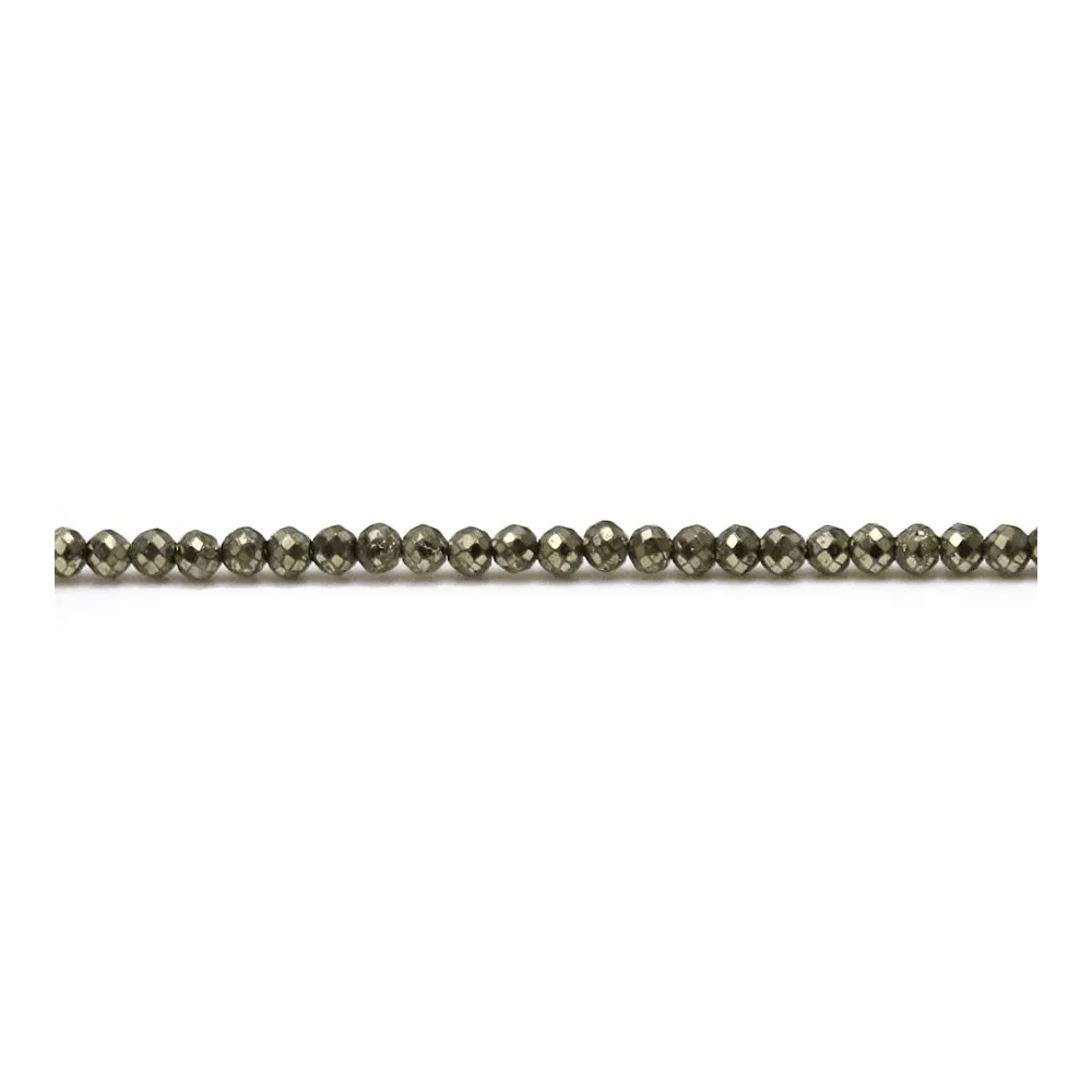 Pyrite ronde facette 2mm x 40cm