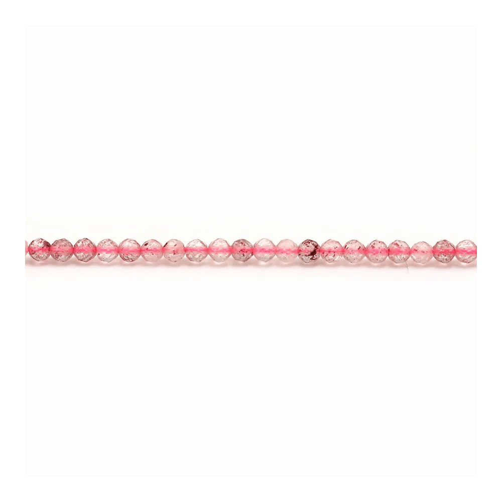 Faceted round rose quartz 2mm x 39cm