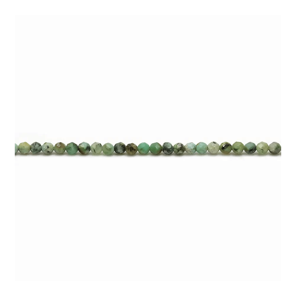 Turquoise africaine de forme ronde facette, 2mm x 40cm