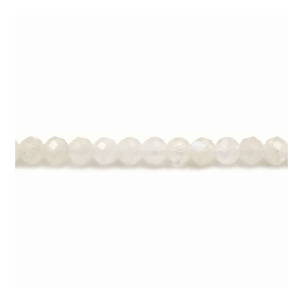 Pierre de lune ronde facette 4mm x 40cm