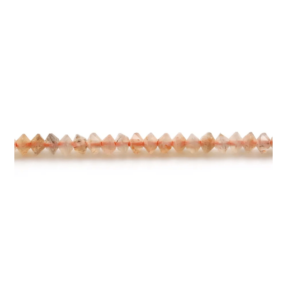 Orange moonstone faceted rondelle bead 2x3mm on 39cm strand