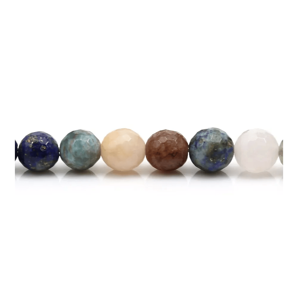 Pierre mixte ronde facette 8mm x 40cm