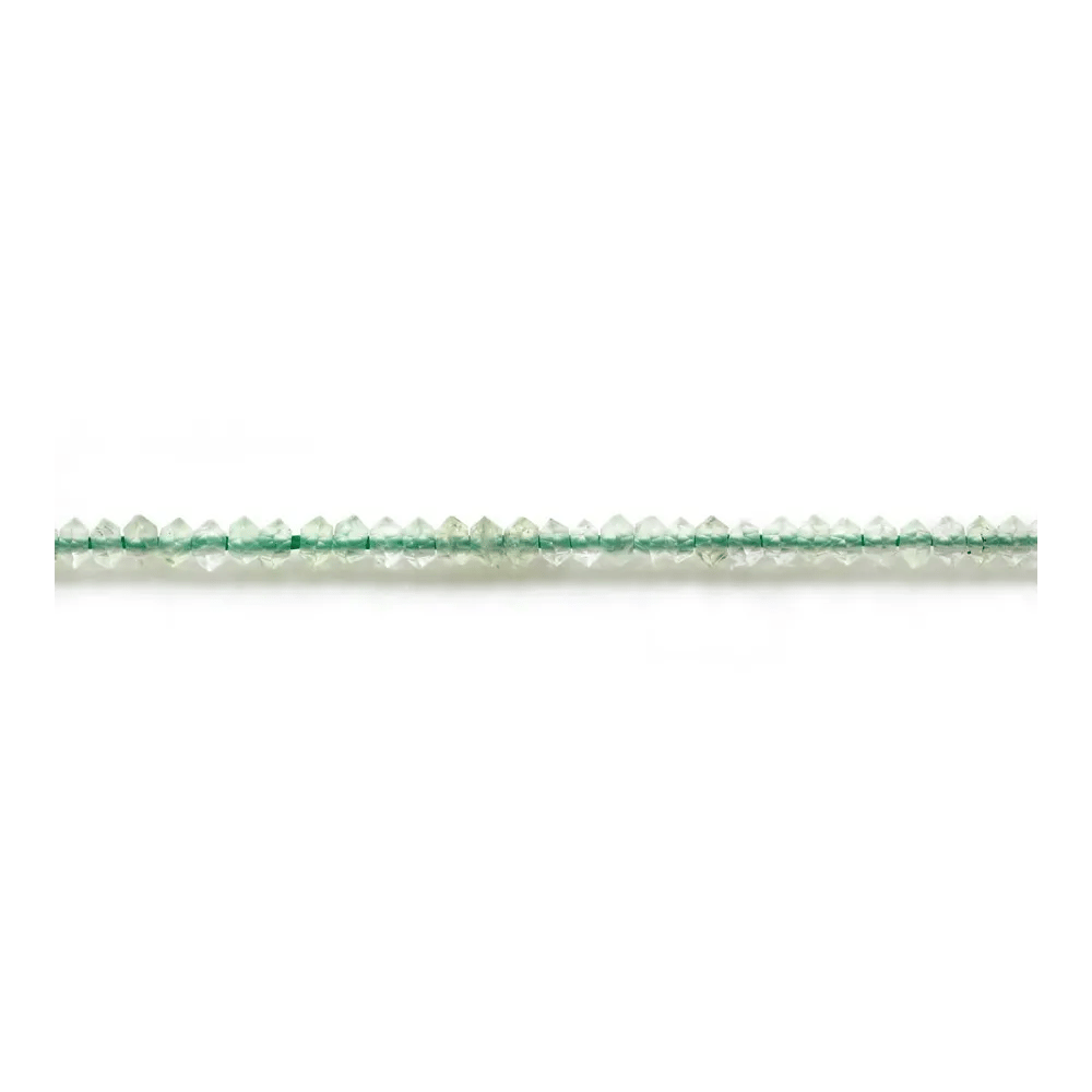 Prehnite rondelle boulier facette 1.3x2mm sur fil 39cm